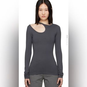 Low Classic Gray Cutout Long Sleeve Shirt XS/S